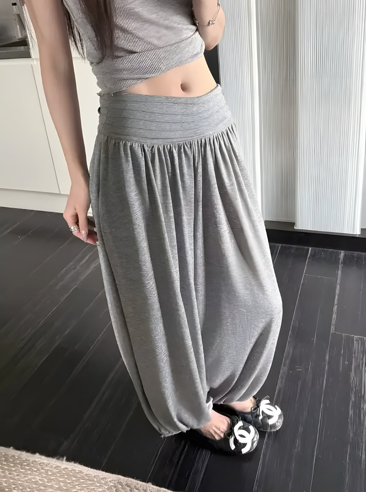 パンツ ブラック・杢グレー