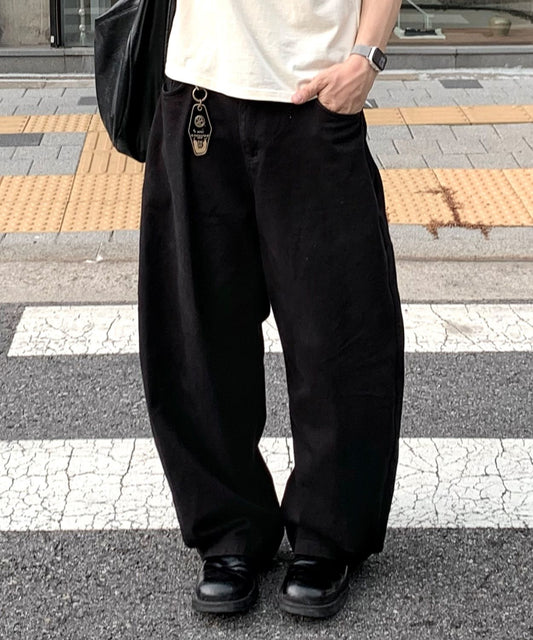 MUSINSA公式 | LEIRE エブリデイ カーブデニムパンツ [ブラック]